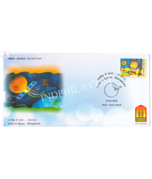 India 2015 Special Cover Of India In Space Mangalyan 2015 Jaipur