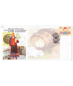 India 2018 Special Cover Of Sangampex 2018 263rd Birth Anniversary Of Dr C F S Hahnemann 2018 Madurai