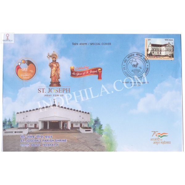 India 2021 Special Cover Of St Josephs Parish Shrine 2021 Pavaratty