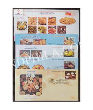 India 2021 Special Cover Of Traditional Cuisine Of Rajasthan Set Of 4 Covers 2021