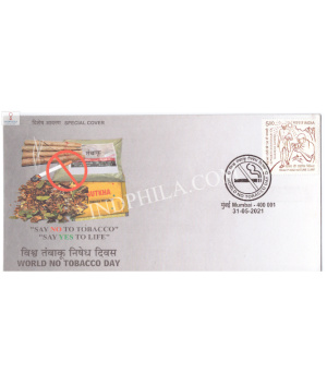 India 2021 Special Cover Of World No Tobacco Day 2021 Mumbai