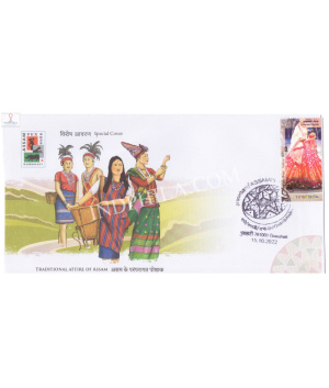 India 2022 Special Cover Of Assampex 2022 Traditional Attire Of Assam Garo Karbi Rabha Guwahati