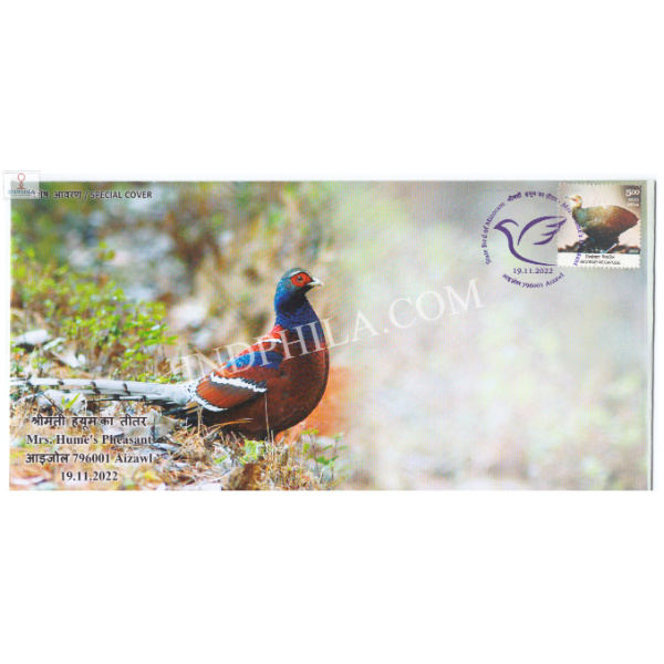 India 2022 Special Cover Of State Bird Of Mizoram Mrs Humes Pheasant 2022 Aizawl