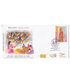 India 2023 Special Cover Of Amritpex 2023 Women Power Conserving National Heritage