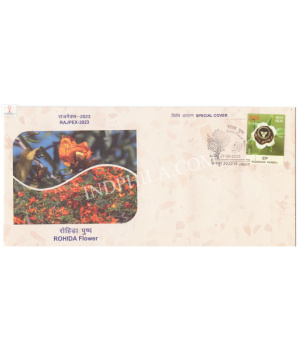 India 2023 Special Cover Of Rajpex 2023 Rohida Flower Jaipur